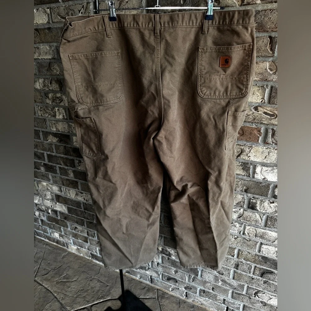 Carhartt RN#14806 Cargo Work Utility Carpenter Pants 50x32 Brown Loose Orig Fit